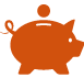 orange piggy bank